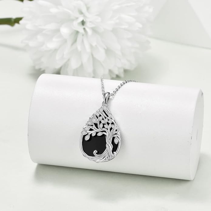 ONEFINITY Tree of Life Necklace 925 Sterling Silver Abalone Shell Celtic Knot Pendant Necklace for Women Jewelry