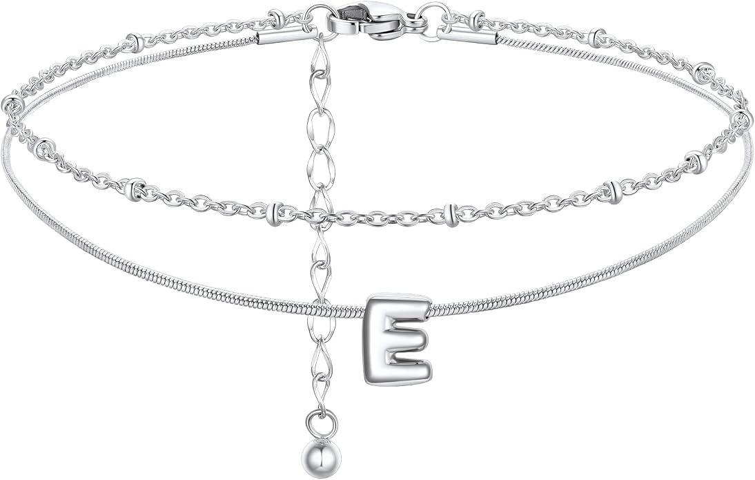 ChainsProMax Initial Ankle Bracelets for Women, Waterproof Anklets Bracelet Adjustable Summer Beach Women Foot Jewelry, Stainless Steel/Gold Plated-Send Gift Box/Letter A-Z