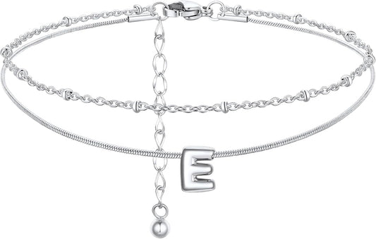 ChainsProMax Initial Ankle Bracelets for Women, Waterproof Anklets Bracelet Adjustable Summer Beach Women Foot Jewelry, Stainless Steel/Gold Plated-Send Gift Box/Letter A-Z