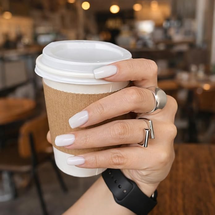 QueenBee Chunky Dome Adjustable Ring for Women, Bold Statement Open Ring, Minimalist Wide Dome Ring, Gold or Silver Plated Fashion Jewelry Gift for Women