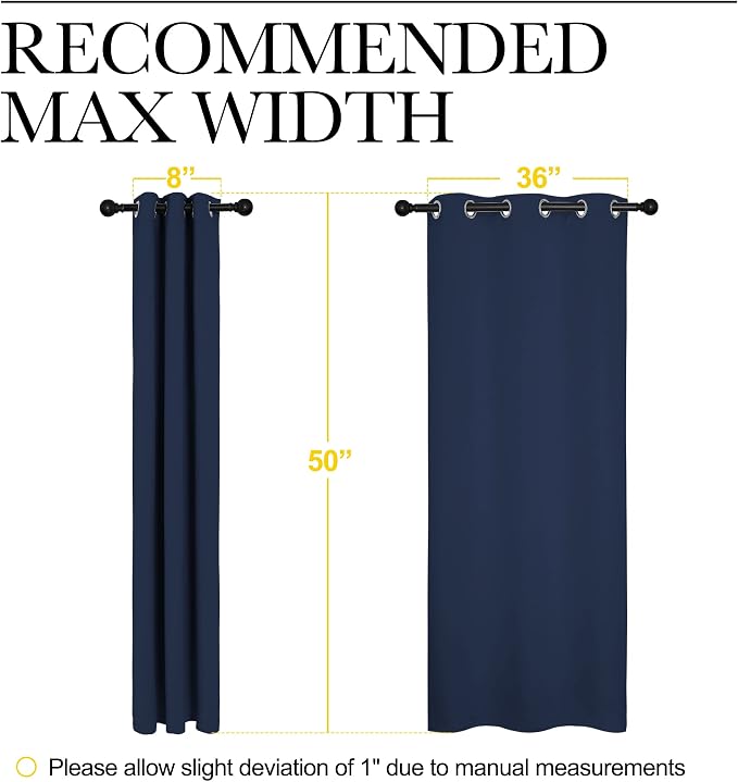 NICETOWN Blackout Curtain Panels, Window Treatment Energy Saving Thermal Insulated Solid Grommet Blackout Drapes/Draperies (Navy, 1 Pair, 42 by 50-inch)