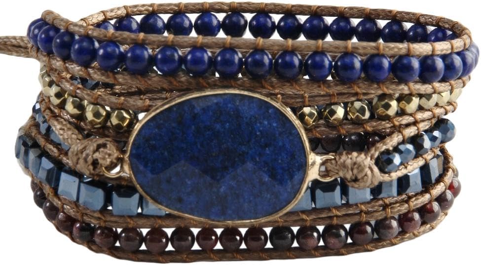 Women Wrap Bracelets Boho Natural Stone Jasper Turquoises Strand Bracelet Jewelry Collection