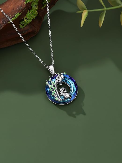 TOUPOP Sterling Silver Tree of Life Hummingbird/Dragonfly/Owl/Panda Necklace Crystal Bird Jewelry Birthday Christmas Valentines Day Gifts for Her Girlfriend Mom