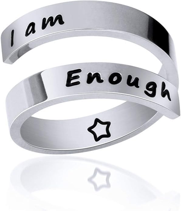 Inspirational Rings for Women Statement Stainless Steel Spiral Wrap Twist Ring Encouragement Personalized Jewelry Birthday Gifts