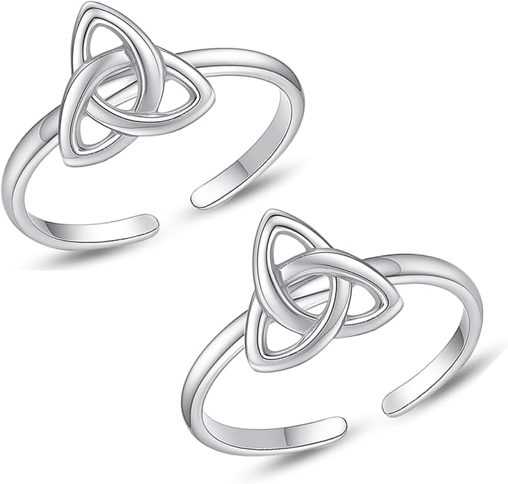 LeCalla 925 Sterling Silver Toe Ring for Women | Minimalistic Adjustable Pair of Toe-Rings | Mid Finger Bichhiya | Indian Toe Rings | Summer Beach Bare Foot Foot Jewelry