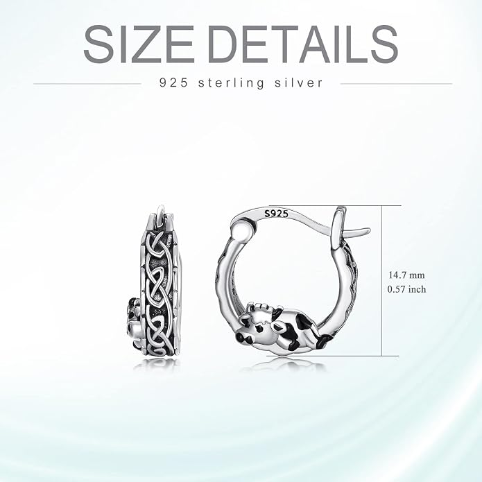 PROESS Sword/Lotus/Hummingbird/Squirrel/Cow Earrings Skull Stud Earrings 925 Sterling Silver Earrings Birthday Christmas Jewelry Gifts for Women Men