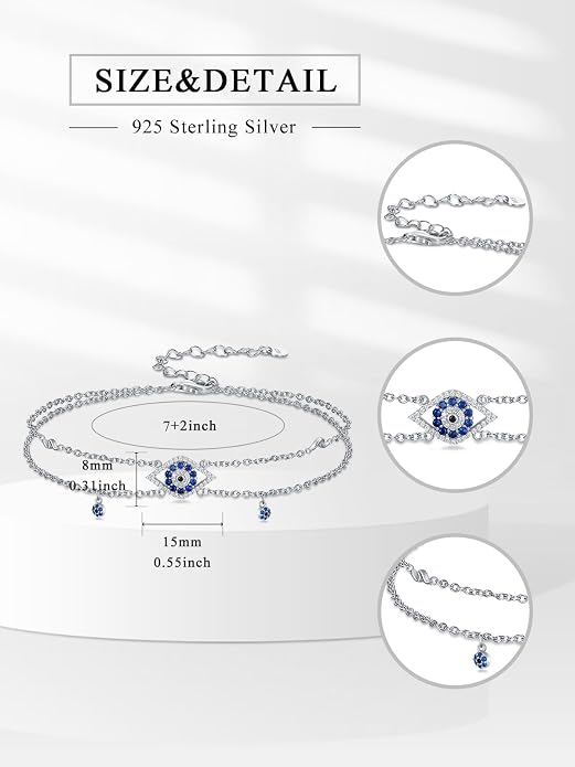 Dorunmo 925 Sterling Silver Anklet Bracelet Mother’s Day Birthday Jewelry Gifts for Women Wife Girlfriend Mom Her