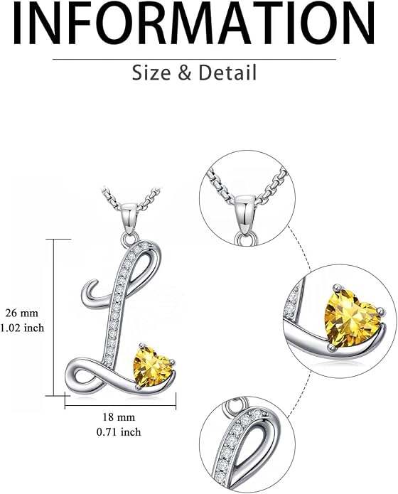 Birthday Gifts for Women Alphabet A to Z Initial Birthstone Pendant Necklaces for Women - 18k White Gold Plated Personalized Name Jewelry Anniversary Graduation Gifts for Wife Her Daughter Girlfriend(with Gift Box)