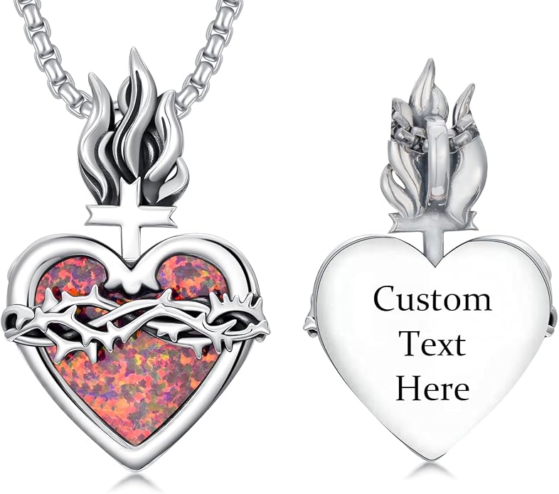 925 Sterling Silver Memorial Jewelry Urn Necklaces for Ashes, Photo Locket Necklace that Holds Picture