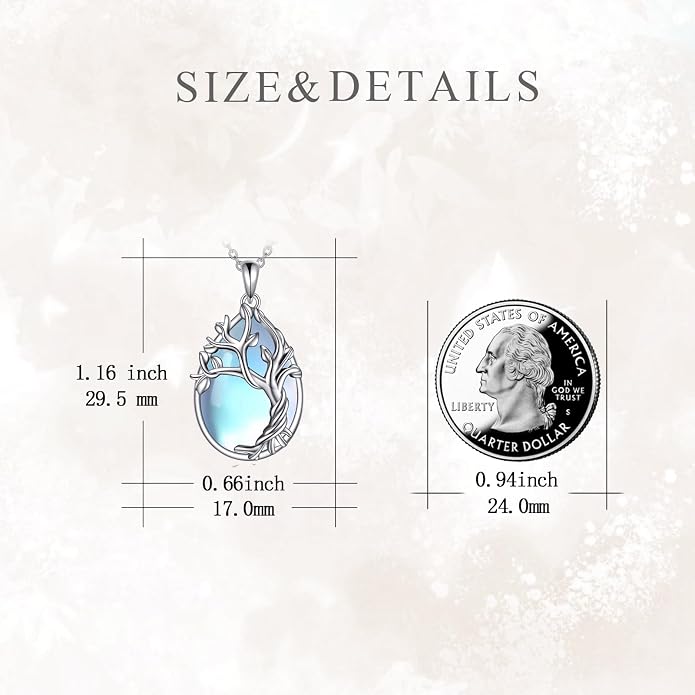 POPLYKE Sterling Silver Gemstone Teardrop Pendant Necklace Crystal Jewelry for Women