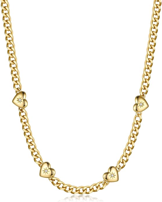 Natural Freshwater Baroque Pearl Necklace 14K Gold Plated Dainty Choker Necklace for Women Girls Snake Chain/Cuban Link/Paperclip/Ball Beaded Chain/Tennis Chain Fashion Jewelry for Gift