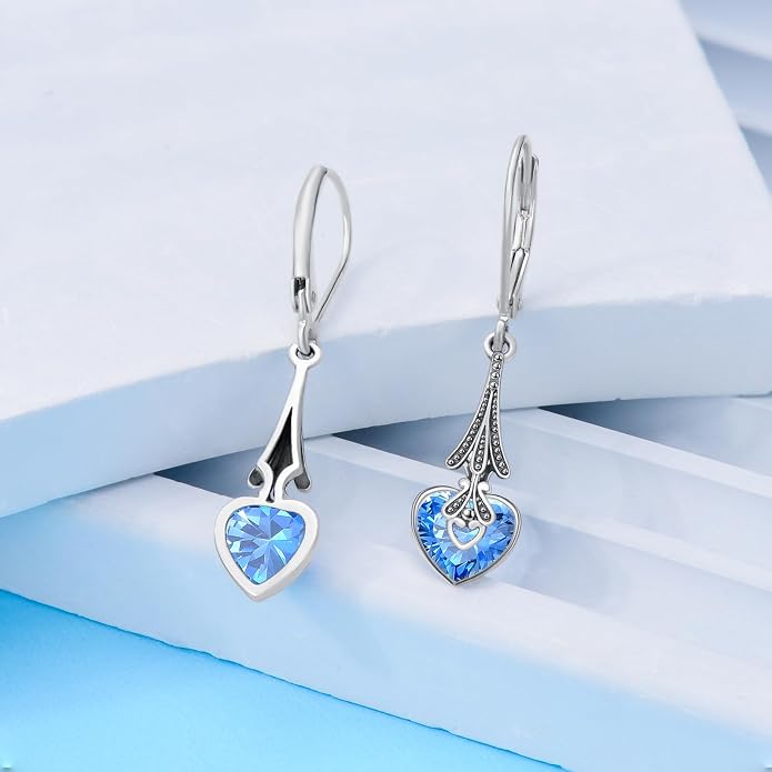 PELOVNY 925 Sterling Silver Filigree Dangle Earrings Hypoallergenic Abalone/Cubic Zirconia/Moonstone Earrings Vintage Jewelry Christmas Birthday Gifts for Women Mom Her