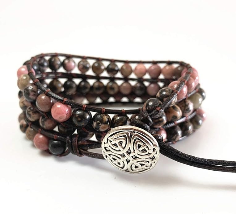 Boho Wrap Bead Bracelet for Women - Handmade Adjustable Natural Stone Beaded Bracelets Yoga Healing Bracelet Bangle Hippie Jewelry