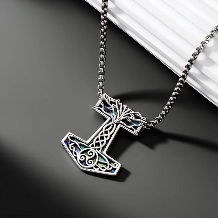 Viking Necklace for Men 925 Sterling Silver Viking Norse Pagan Jewelry Gifts for Women