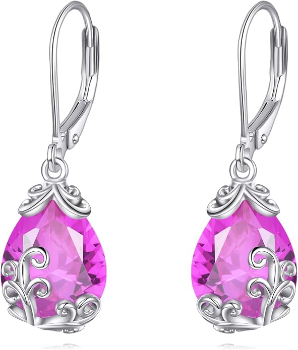 POPLYKE Celtic Filigree Teardrop Drop Dangle Earrings Sterling Silver Leverback Earrings Jewelry for Women