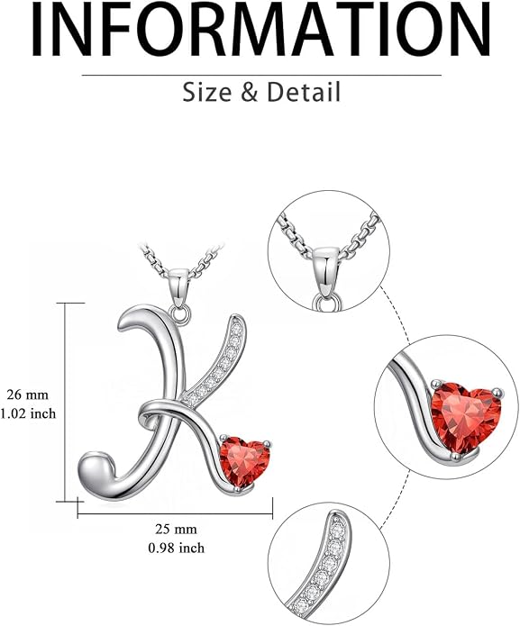 Birthday Gifts for Women Alphabet A to Z Initial Birthstone Pendant Necklaces for Women - 18k White Gold Plated Personalized Name Jewelry Anniversary Graduation Gifts for Wife Her Daughter Girlfriend(with Gift Box)