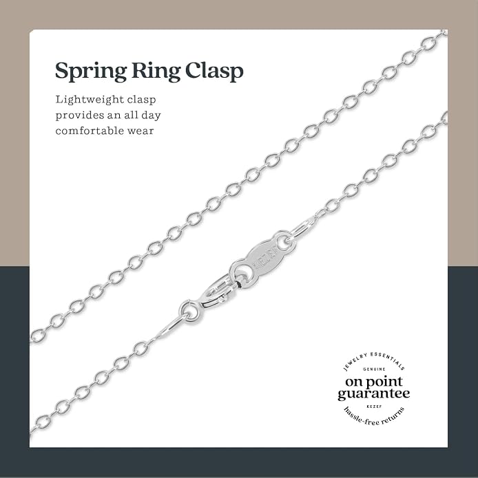 KEZEF 18K Gold Plated 925 Sterling Silver Box Chain Necklace for Women, 1mm Thin & Sturdy Italian Chain Necklace, Rose Gold & Silver Available, 15/16/18/20/22/24/30 Inch