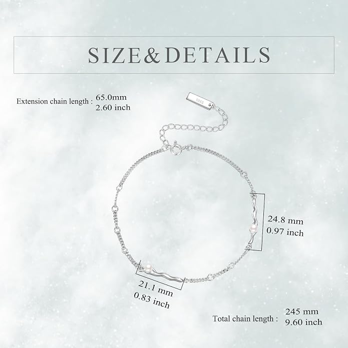 CRMAD Moonstone Moon/Star/Daisy/Turquoise/Rose Flower/Cat/Star/Hecate/Airplane/Pearl/Chakra/Rose Pearl/Butterfly/Wave/Starfish Anklet for Women Sterling Silver Anklet Irish Jewelry