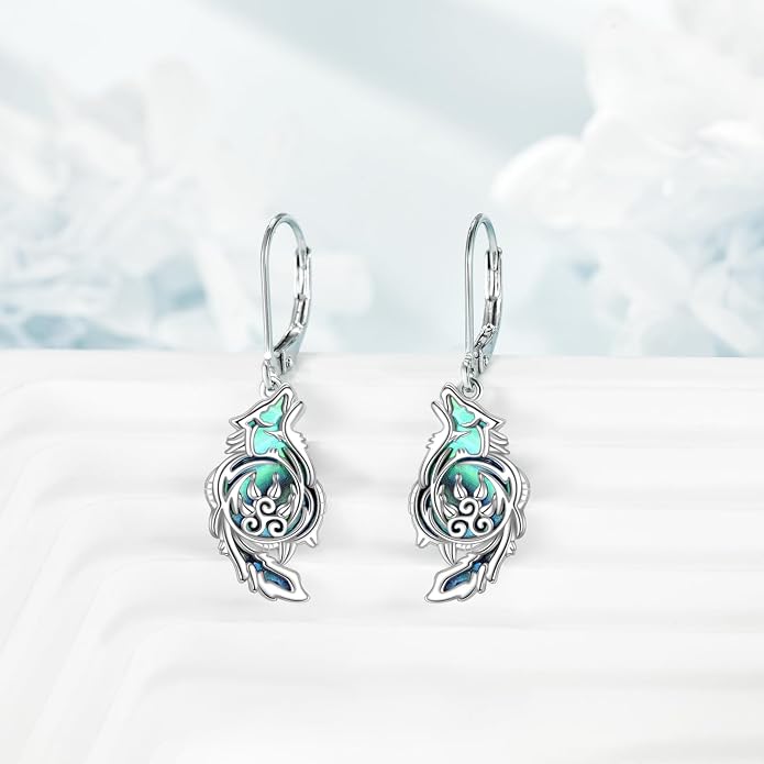 TIGER RIDER Abalone Shell 925 Sterling Silver Dangle Earrings Lightweight Filigree Dangle Drop Earrings for Women
