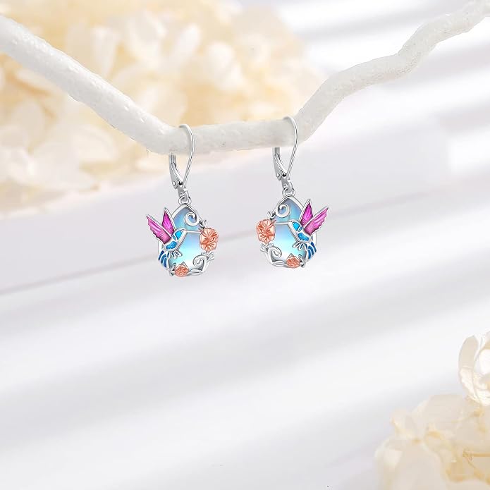 Tree of Life/Cat/Turtle/Butterfly/Flower/Celtic/Turquoise/Moonstone Dangle Earrings for Women Sterling Silver Cute Animals Drop Earrings Jewelry Gifts