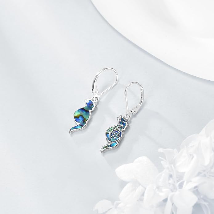 TIGER RIDER Abalone Shell 925 Sterling Silver Dangle Earrings Lightweight Filigree Dangle Drop Earrings for Women