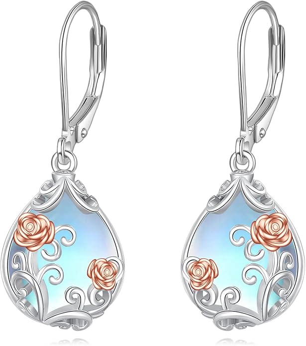 POPLYKE Celtic Filigree Teardrop Drop Dangle Earrings Sterling Silver Leverback Earrings Jewelry for Women