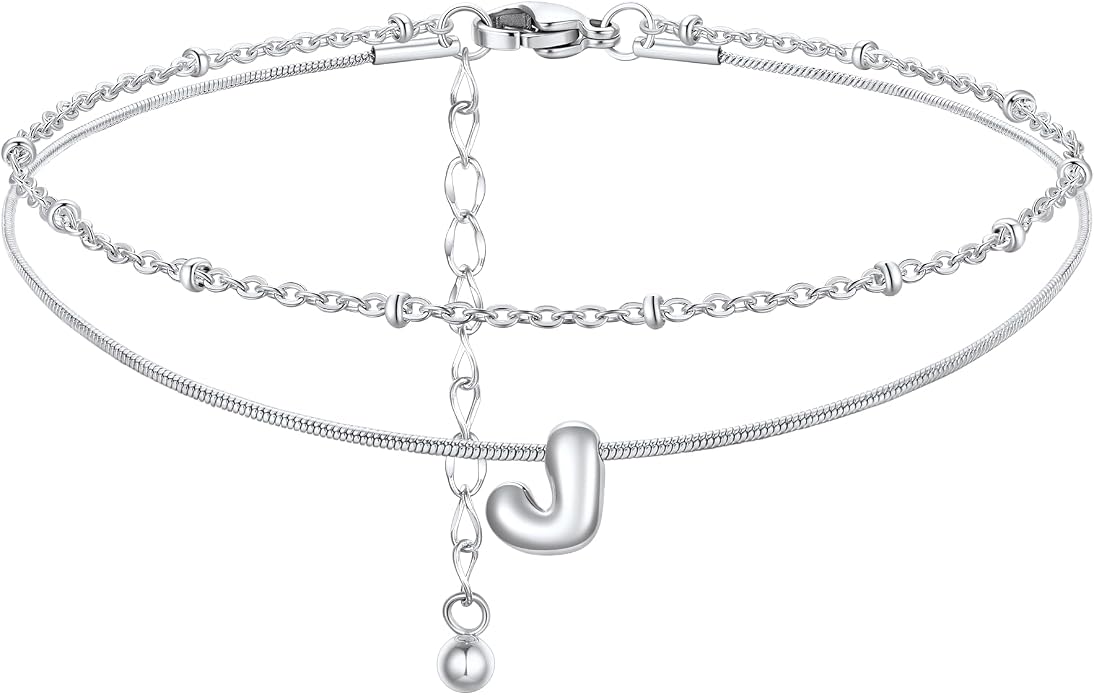 ChainsProMax Initial Ankle Bracelets for Women, Waterproof Anklets Bracelet Adjustable Summer Beach Women Foot Jewelry, Stainless Steel/Gold Plated-Send Gift Box/Letter A-Z