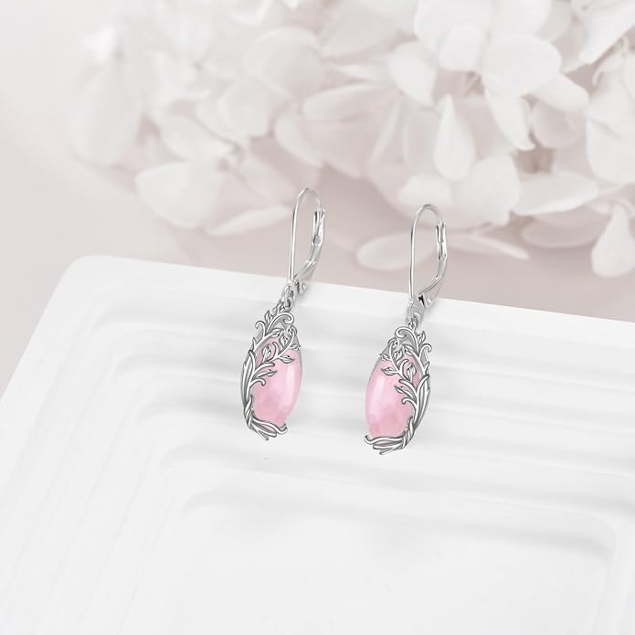 POPLYKE Tree of Life Teardrop Drop Dangle Earrings Sterling Silver Leverback Earrings Jewelry