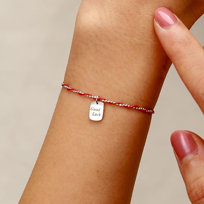 Lucky Red String Protection Bracelets for Women Men 925 Sterling Silver 14K Gold Plated Adjustable Gold Chain Red String Bracelet Red Braided Initial Strand Bracelet Handmade Jewelry for Couple Daughter Birthday Jewelry Gifts