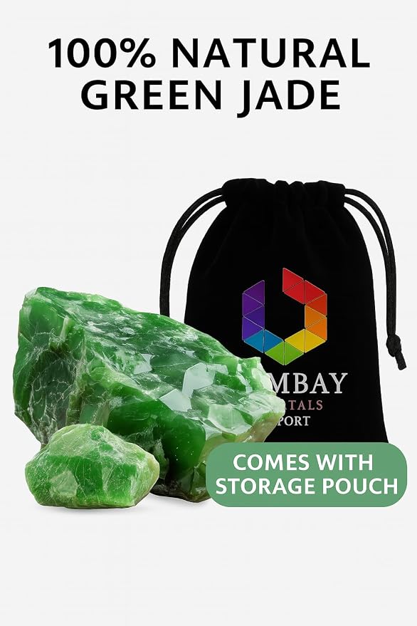 Large 1.25-2.0” Natural Green Jade Raw Crystals Stones for Meditation, Chakra, Reiki, Crystal Grid, Energy Work, Wire Wrapping, Tumbling & Spiritual Home Decor