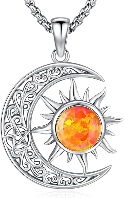 Pentagram/Celtic Knot/Witches Knot/Santa Muerte/Triple Moon Goddess/Baphomet/Hecate Necklace Sterling Silver Magic Wiccan Amulet Pagan Jewelry for Women Men