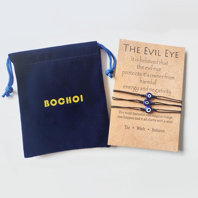 BOCHOI Evil Eye Bracelet for Women Good Luck String Bracelet Kabbalah Protection Friendship Wish Bracelet Jewelry for Girls Girlfriend Wife Mother Daughter
