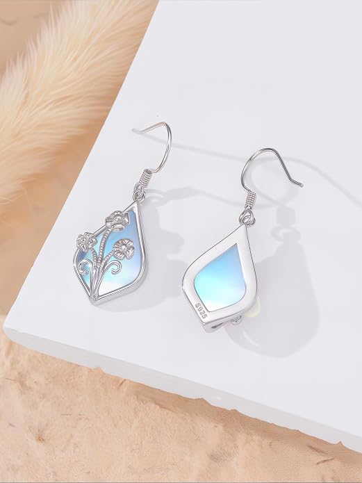Midari Heart Dangle Earrings 925 Sterling Silver Leverback Drop Earrings Teacher Music Art Jewelry Gifts for Women Students Apple/Guitar/Palette/Note Design