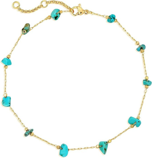 MEVECCO Anklet for Women Gold Chain 14K Gold Plated Dainty Boho Beach Summer Simple Foot Jewelry Ankle Bracelet