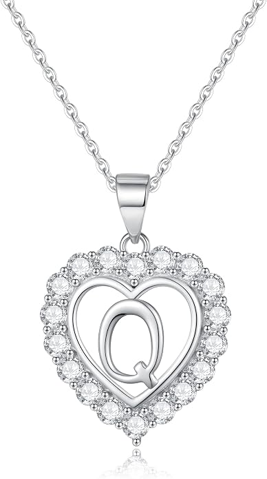 Infinity Heart Necklaces for Women, S925 Sterling Silver Initial Necklace Womens Jewelry Mothers Day Gifts Girls Valentines Gifts for Her Christmas Birthday Gifts for Women Mom Wife Girlfriend