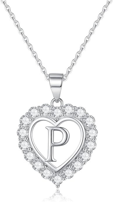 Infinity Heart Necklaces for Women, S925 Sterling Silver Initial Necklace Womens Jewelry Mothers Day Gifts Girls Valentines Gifts for Her Christmas Birthday Gifts for Women Mom Wife Girlfriend