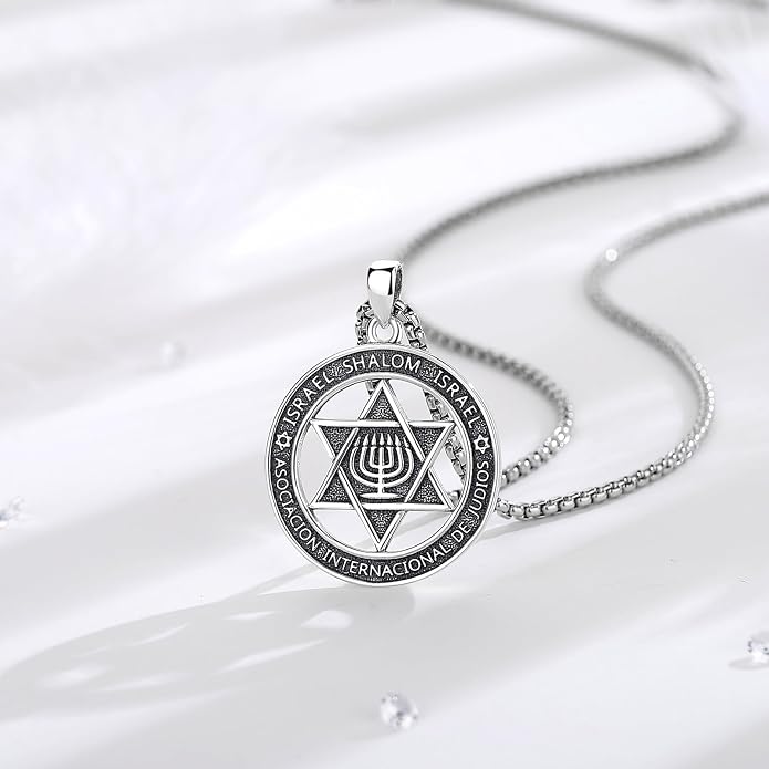 AEONSLOVE Tetragrammaton De Plata 925 Sterling Silver Tetragrammaton Necklace/Metatron Cube Pendant Amuleto De Proteccion Gifts for Women Men