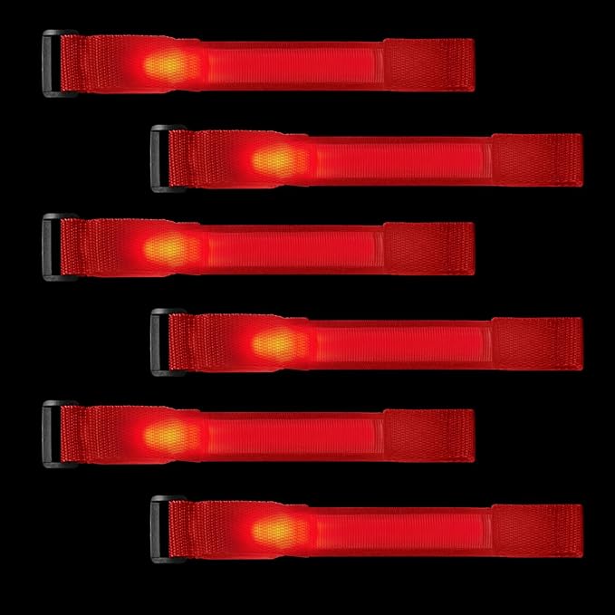 M.best 8pcs LED Light Up Bracelets Glow Flashing Wristbands Glow in The Dark Party Supplies for Wedding, Raves, Concert, Camping,Sporting Events, Party Red
