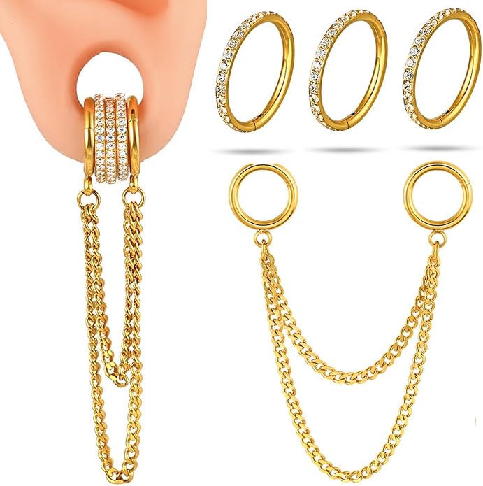 Casvort 14G Seamless Septum Piercing Rings Segment Tragus Hoop Rings 316 Surgical Stainless Steel Helix Ring Stacks for Stretched Ear Lobe Clickers Ear Hangers Body Jewelry
