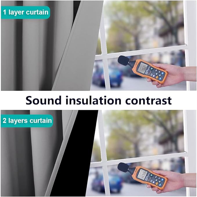NICETOWN Silver Grey Full Shade Curtain Panels, Pair of Thermal Insulated & Energy Efficiency Blackout Curtains for Living Room Windows, Lined Silky Performance Window Dressing (42" Wide x 84" Long)