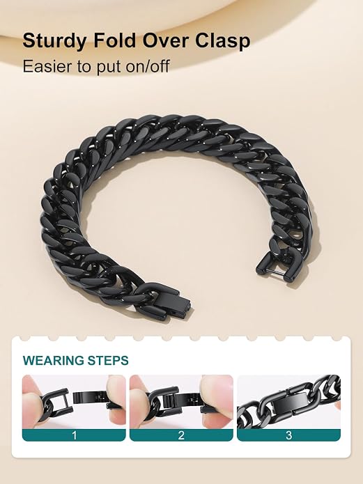 Supcare Unique Anniversary Birthday Valentines Fathers Day Stainless Steel Cuban Link Bracelets for Men Him, To My Man Dad Husband Love Always Remember Wrist Chain Bracelet Jewelry Gifts