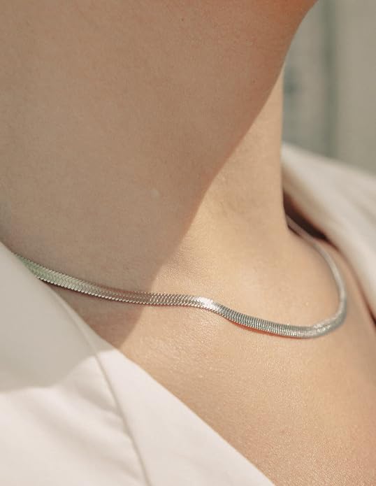 Natural Freshwater Baroque Pearl Necklace 14K Gold Plated Dainty Choker Necklace for Women Girls Snake Chain/Cuban Link/Paperclip/Ball Beaded Chain/Tennis Chain Fashion Jewelry for Gift