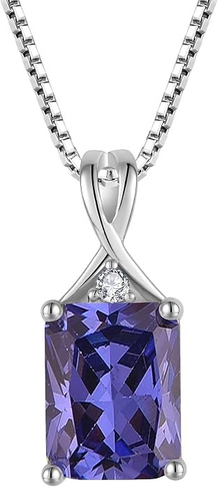 Fahonie 925 Sterling Silver Birthstone Necklace Jewelry Gift for Women Sister Wife Girlfriend Her
