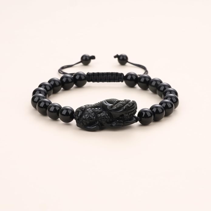 COAI Chinese Feng Shui Pixiu Piyao Stone Tiger Eye/Obsidian/Aventurine Bracelet