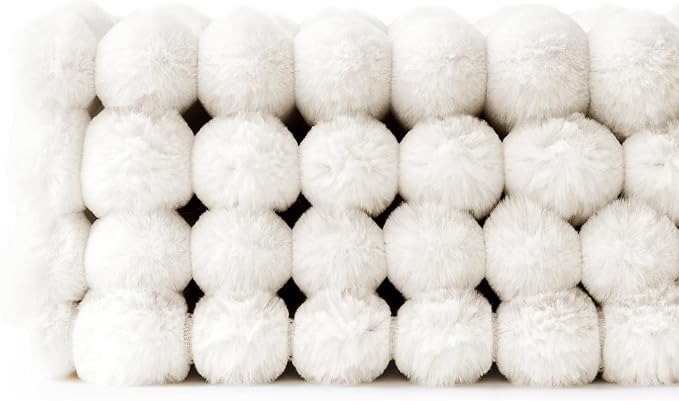 MIULEE Faux Fur Plush Decorative Throw Pillow Covers 18x18 Set of 4, Spring Modern Soft Fuzzy Striped Cushion Covers for Spring Sofa Couch Bed Living Room Cozy Home Decor,Pure White