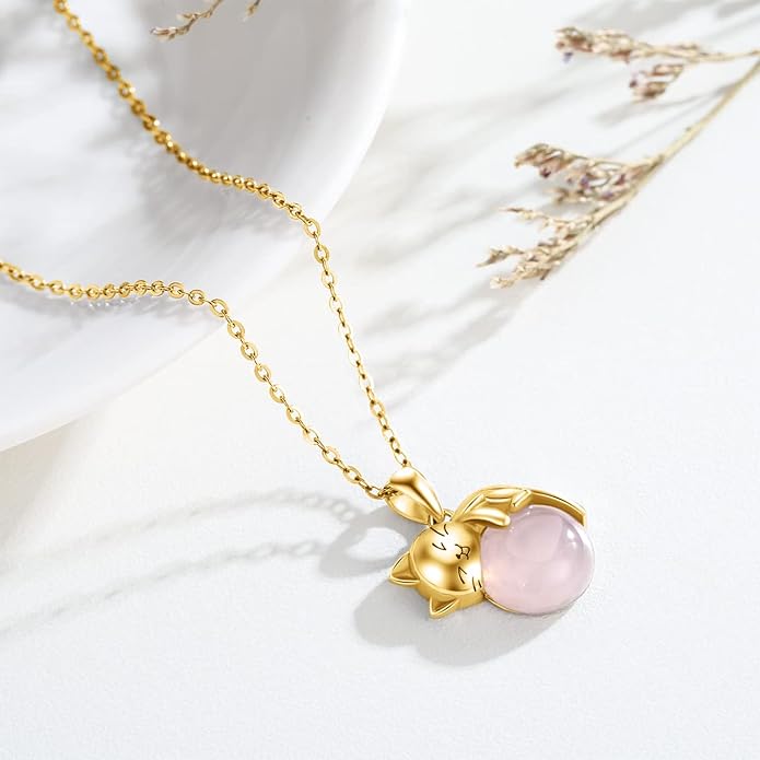 Cat Necklace Sterling Silver Cat Zircon Pendant Gothic Jewelry for Women Animal Lovers Gifts