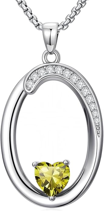 Birthday Gifts for Women Alphabet A to Z Initial Birthstone Pendant Necklaces for Women - 18k White Gold Plated Personalized Name Jewelry Anniversary Graduation Gifts for Wife Her Daughter Girlfriend(with Gift Box)