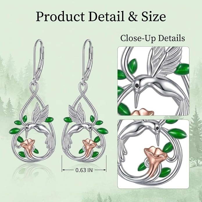 Silver Earrings Women Dangle Filigree/Abalone Shell/Turquoise Cowgirl Earrings Cat/Hummingbird/Chicken/Celtic Knot/Butterfly Jewelry Birthday Gifts for Women