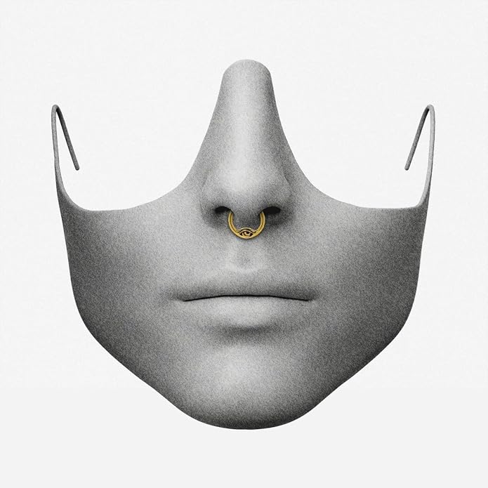 PUNKYOUTH Titanium 16G Septum Nose Ring Clicker Hoop Titanium 316L Surgical Steel Gothic Alternative Piercing Jewelry for Septum Helix Rook Tragus Cartilage Hinged Clicker Hoop with Bat Dragon Spike Eye Design 8mm