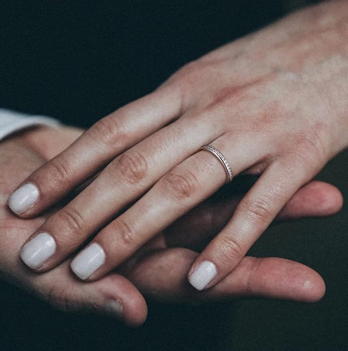 TIGRADE 2.5mm 4mm 5mm 6mm Titanium Ring Cubic Zirconia Engagement Ring Wedding Band Size 3 to 13.5